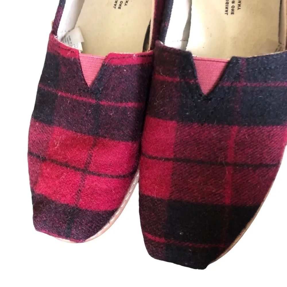 Toms Buffalo Print Wool Slip On Comfort Shoe Sz. 8 Cabincore Cozy Lumberjill - Image 3