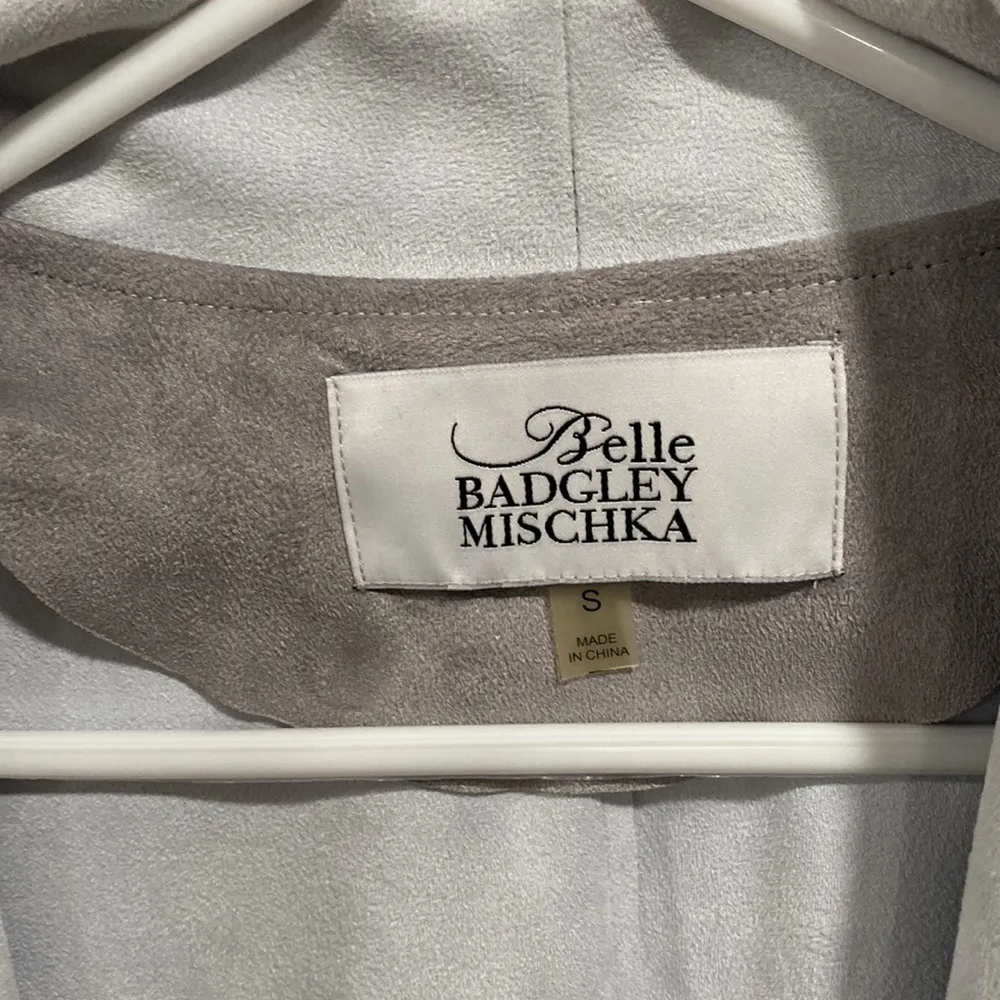 Belle Badgley Mischka Belle Faux Suede Duster Trench coat Size Small - Image 2