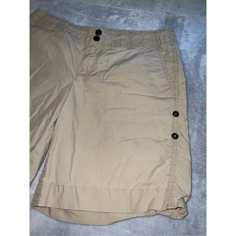 WOMENS GAP Khaki Longer Cotton Shorts 8 - Image 3