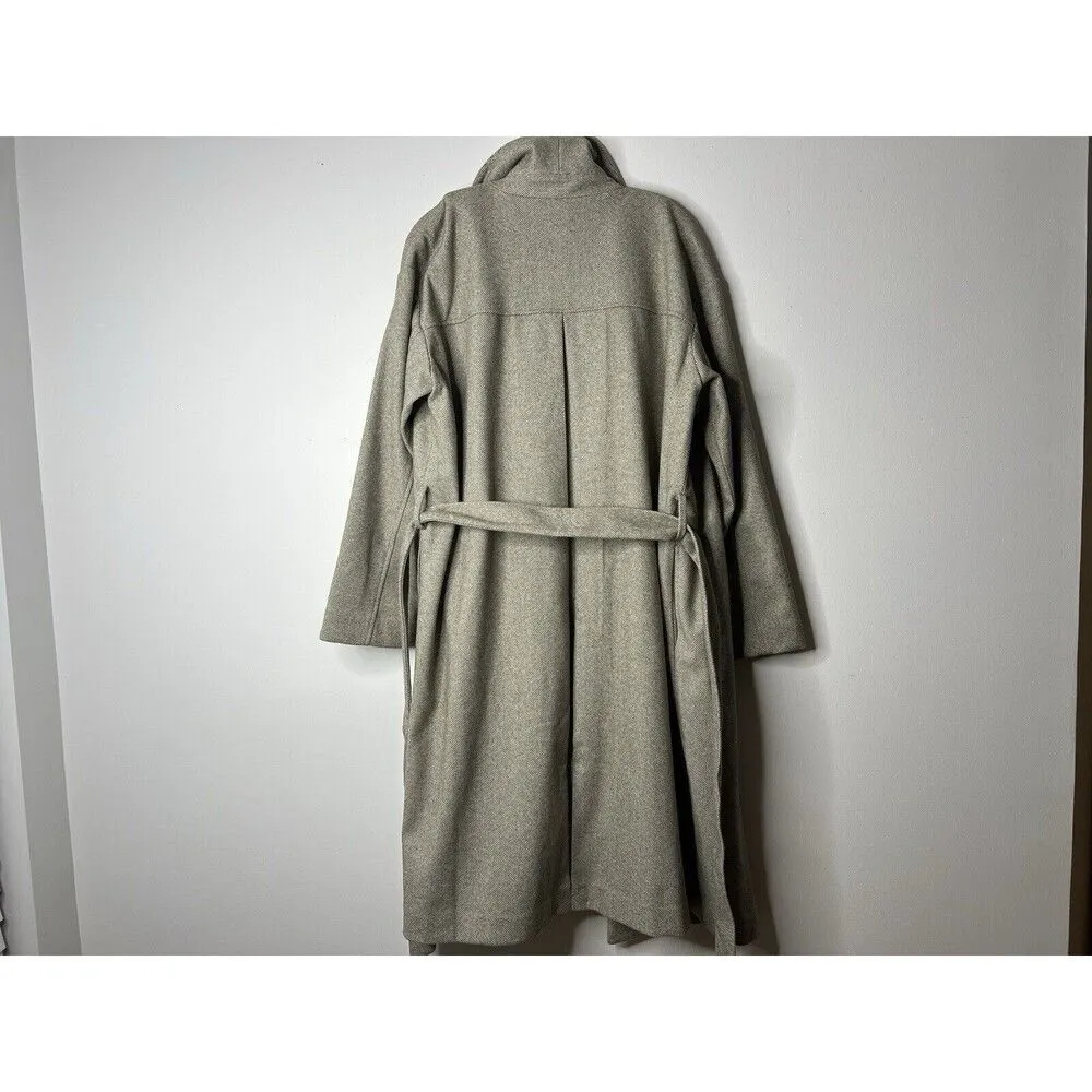 NEW Elizabeth & James Women Belted Pea Coat XL Brown Corpcore - Image 10