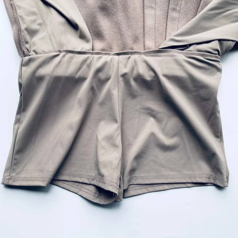 OGL Mini Skort CashSoft Pleated Pull On Size Small NEW Tan - Image 6