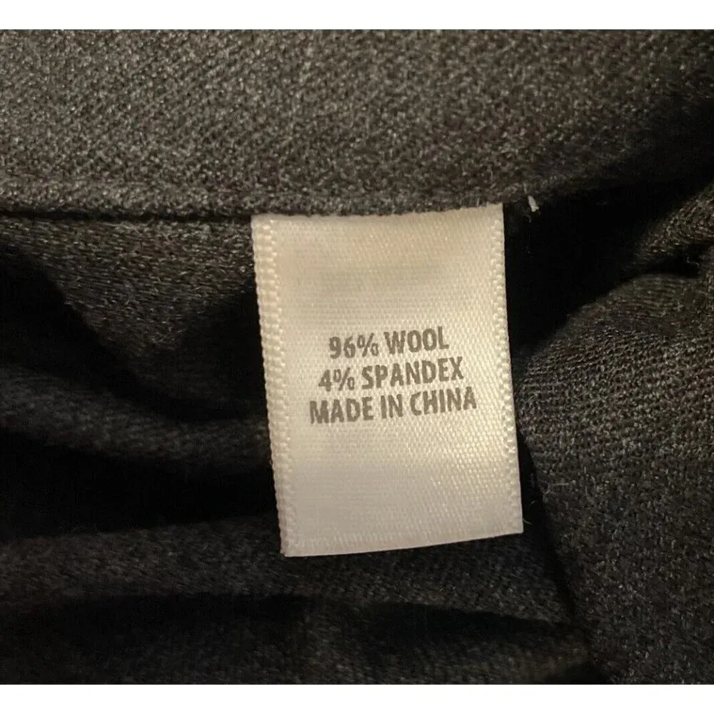 St John Women’s 12 Diana Wool Blend Dress Pants‎ Wide Leg Pleated Gray High Rise - Image 9