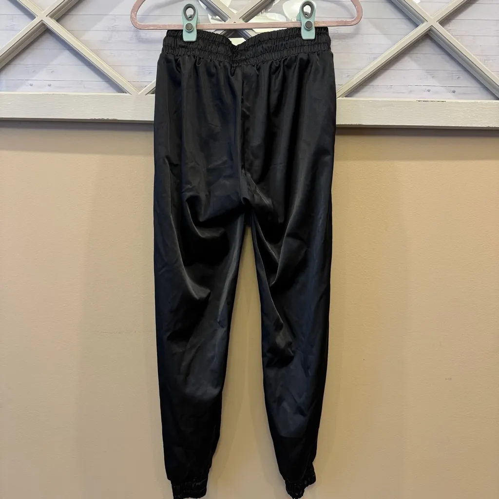 Nike AIR Satin Track Pants Jogger‎ Sheen Women's Small Black Athletic Workout - Image 6