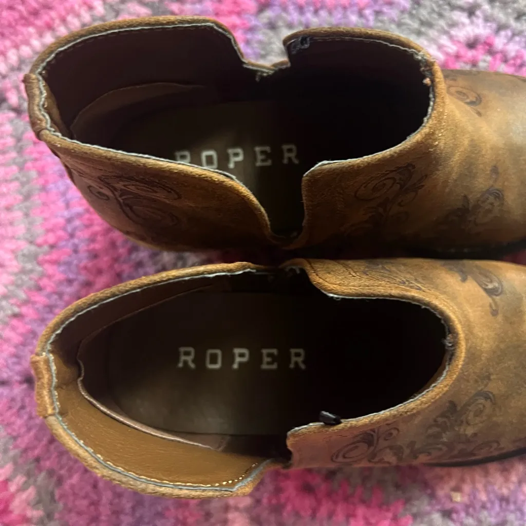 Size 7 Roper Ava Snip Toe Boots Brown - Image 5