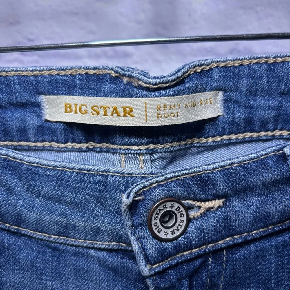 Big Star Remy Mid Rise Medium Wash Boot Cut Denim Jeans Cowgirl size 30 L - Image 6