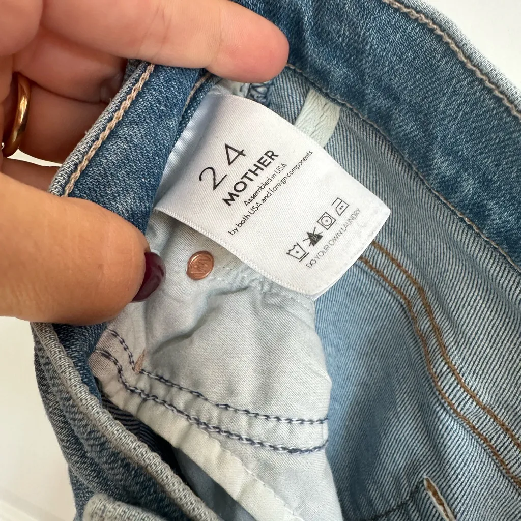 Mother The Insider Crop Step Fray Hem Jeans Thrilling Shots Size 24 Blue - Image 7