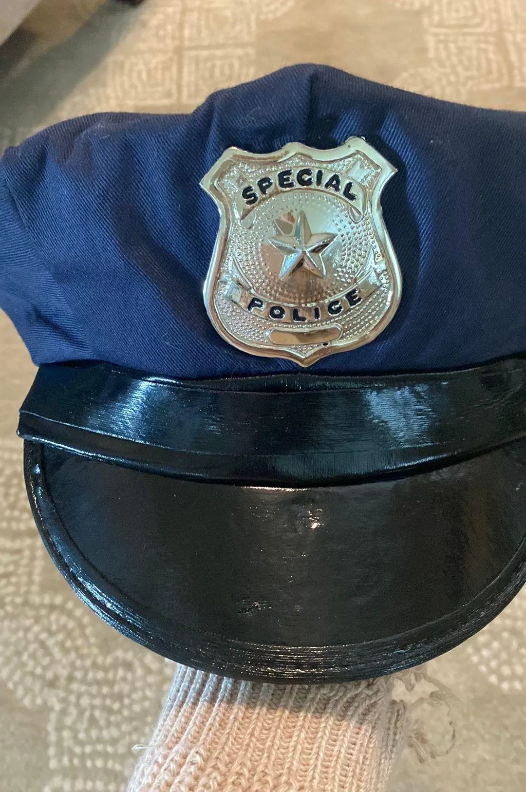 Halloween Police Cop Hat Blue - Image 2