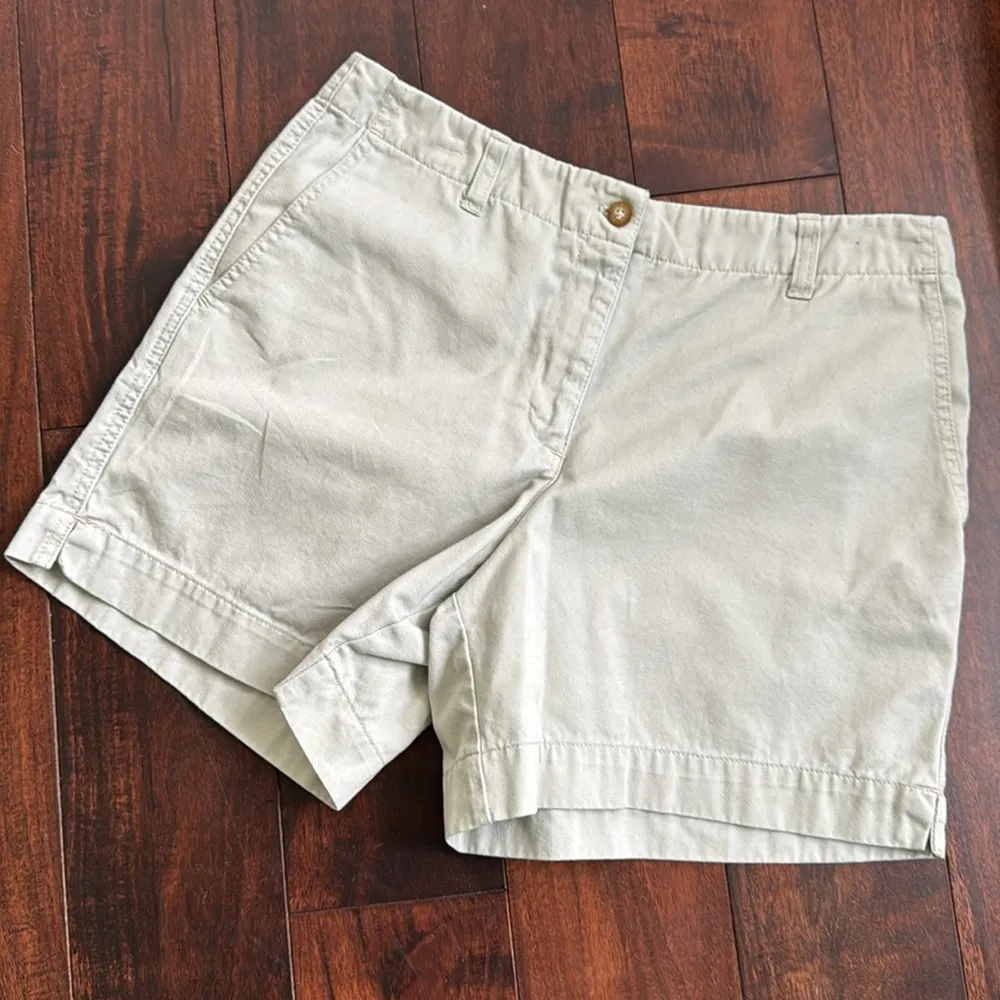New York & Company Womens Chino Shorts Khaki Size 10 Cotton Twill Tan - Image 3