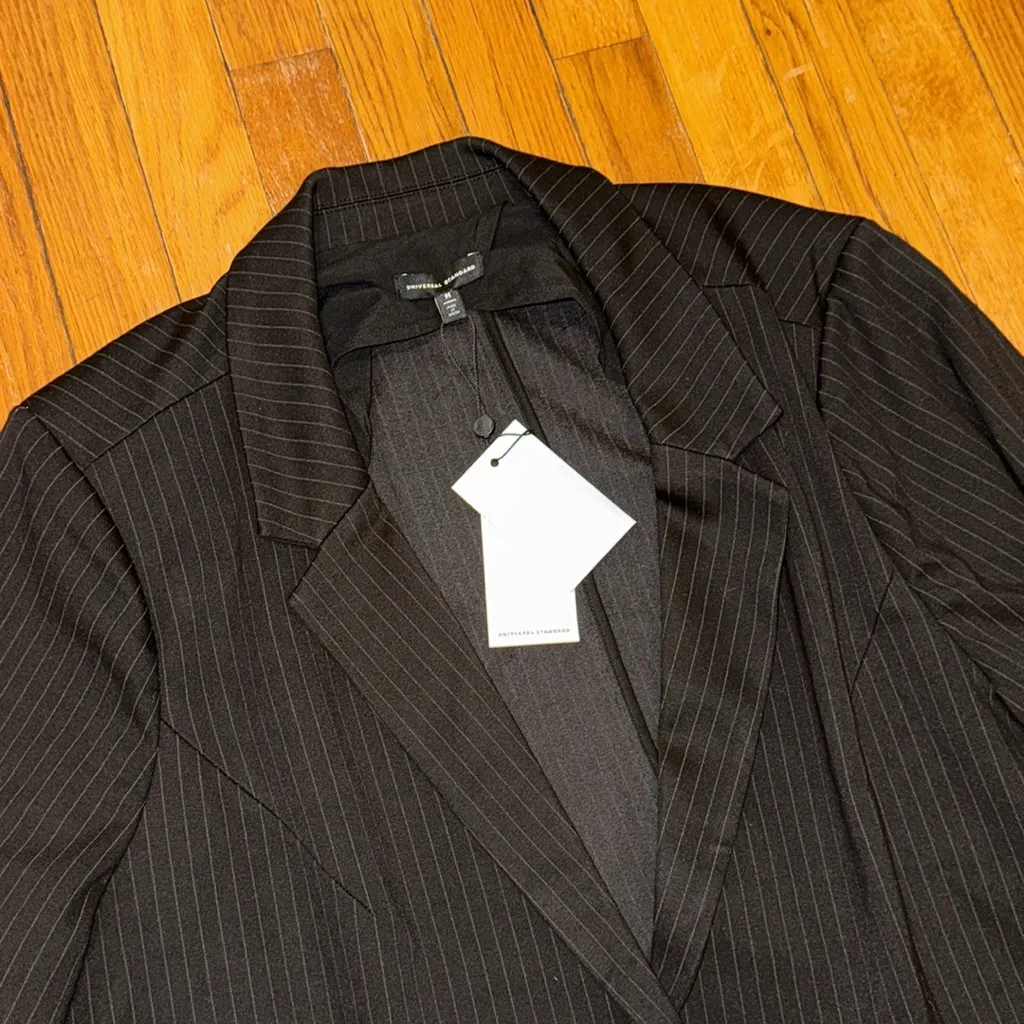 NWT Universal Standard The Pinstripe Blazer Graphite Office Career 18-20 M - Image 3