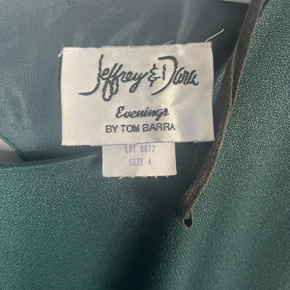 Vintage Jeffery & Dara by Tom Barr Green maxi dress with bow and cutout size 4 - Image 2