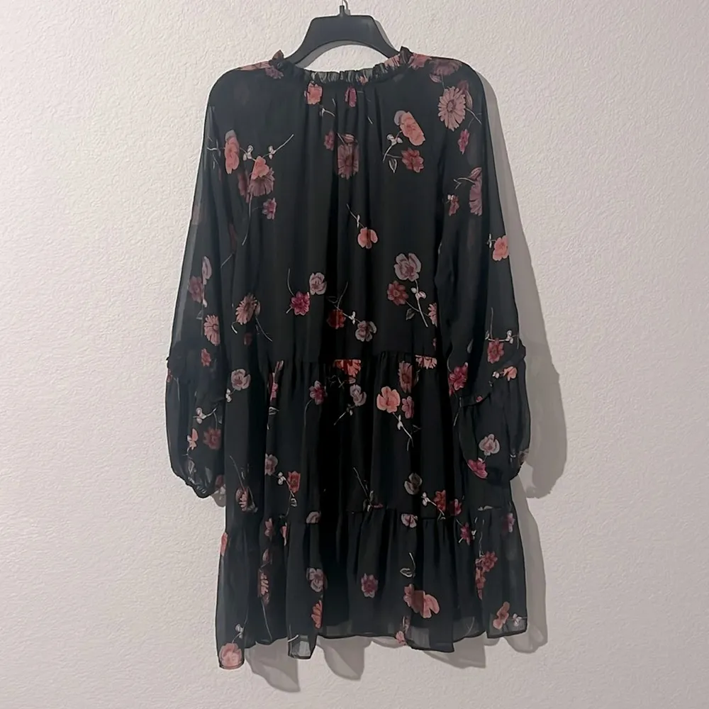 CeCe Floral Babydoll Dress in Rich Black, NWT, Size XL - Image 5