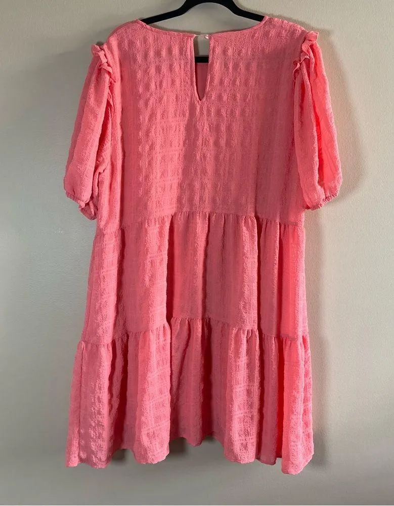 Rewind Coral Tiered Ruffled Sundress - Image 6