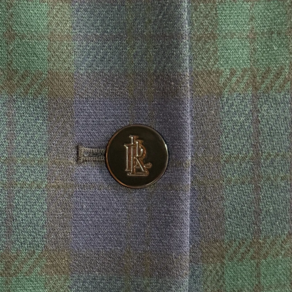 Ralph Lauren Plus Size 3X blazer 2X Pants Navy/Green/Gold Plaid Blazer C36 - Image 5