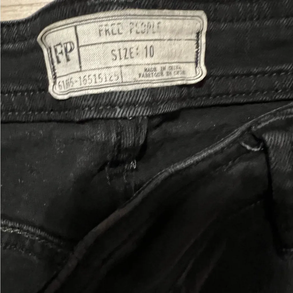FP Free People Black Distressed Jeans Size 10 - Image 6