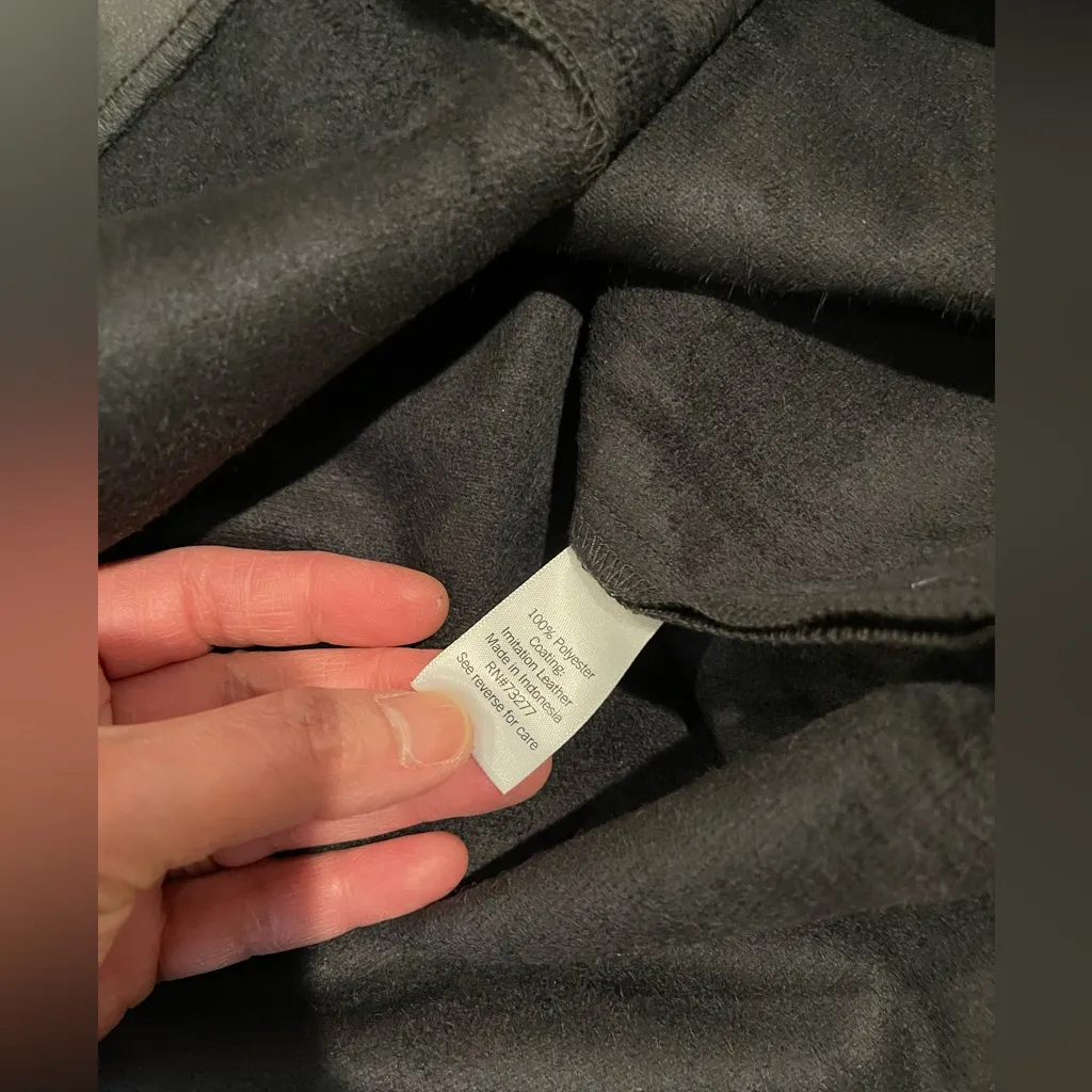 NINE WEST Vintage Vibes Black Faux Leather Midi Skirt - Image 7