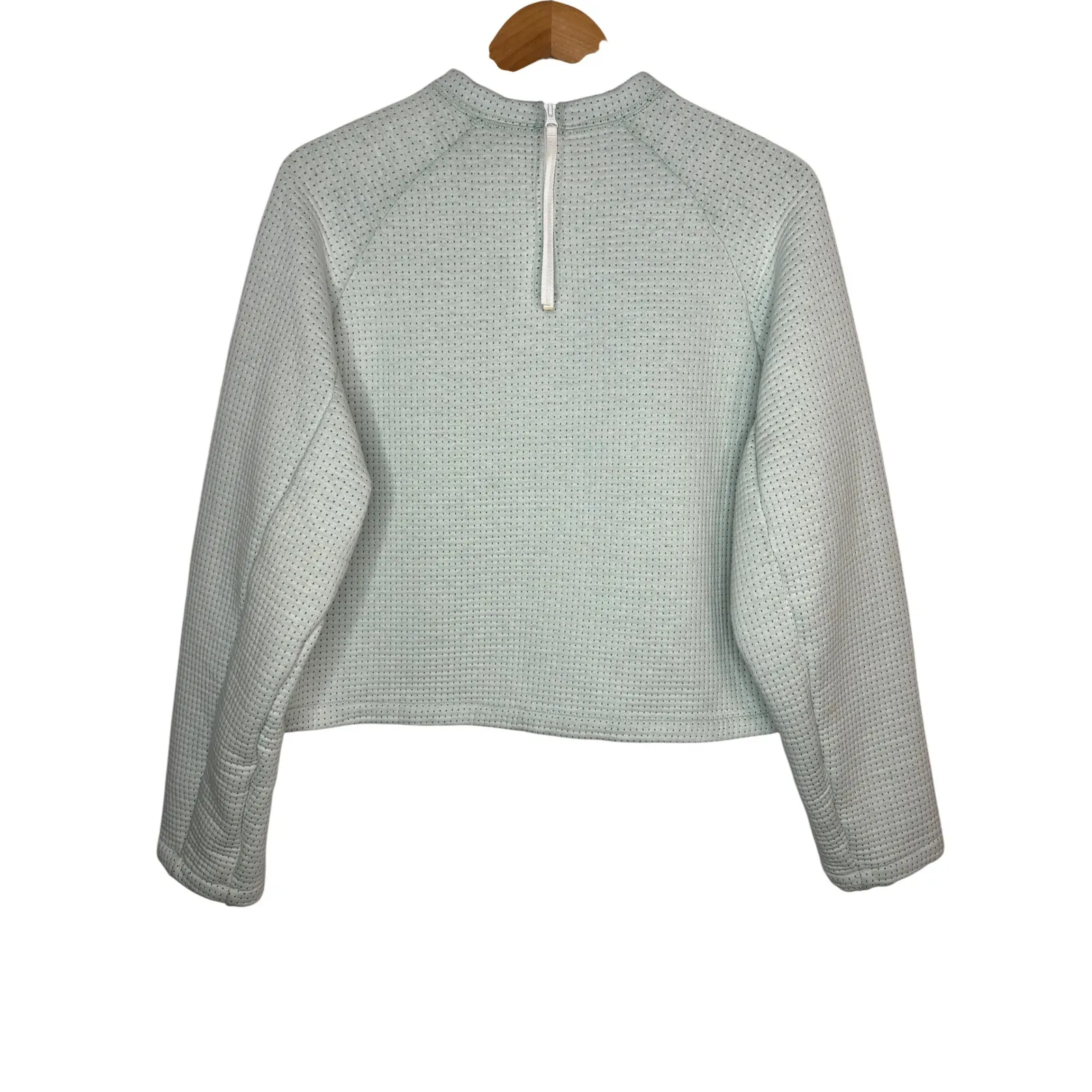 Nike Sportswear Tech Fleece Top Cropped Sweatshirt Gray Green Women Size XL - Image 8