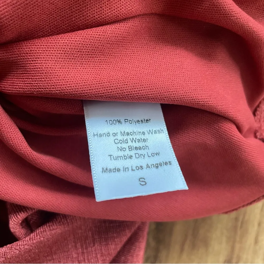 Ruched Halter Dress in Rust Orange Size S - Image 11