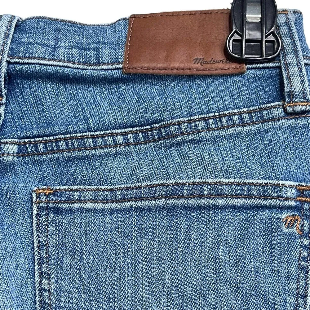 Madewell SZ 25 - 9" High-Rise Skinny Jeans Zip-Fly Stretch Whiskered Distressed - Image 7