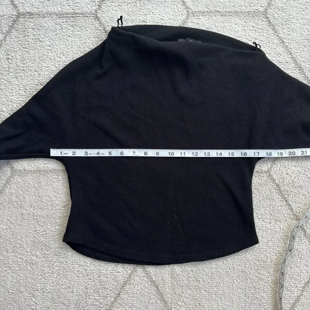 House of Harlow 1960 Off Shoulder Cropped Long Sleeve Waffle Top Sz Small - Image 4