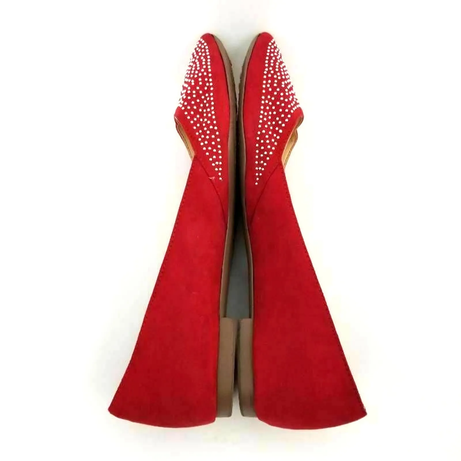 Bcbg Paris Zuzux Ballet Flat Pointed Toes Rhinestone Embelished Flat Shoe Sz 6 B Red - Image 10