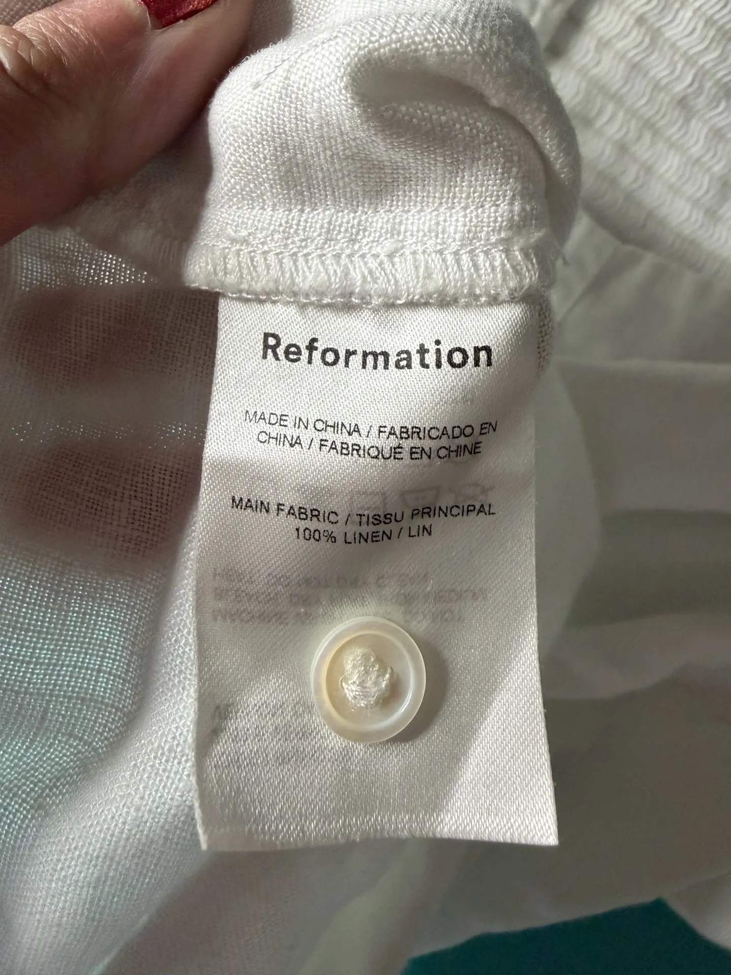 Reformation Stilton Linen Top White Size 2 - Image 5