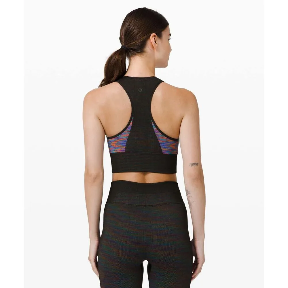 lululemon love revealed high neck bra crop top black rainbow - Image 8