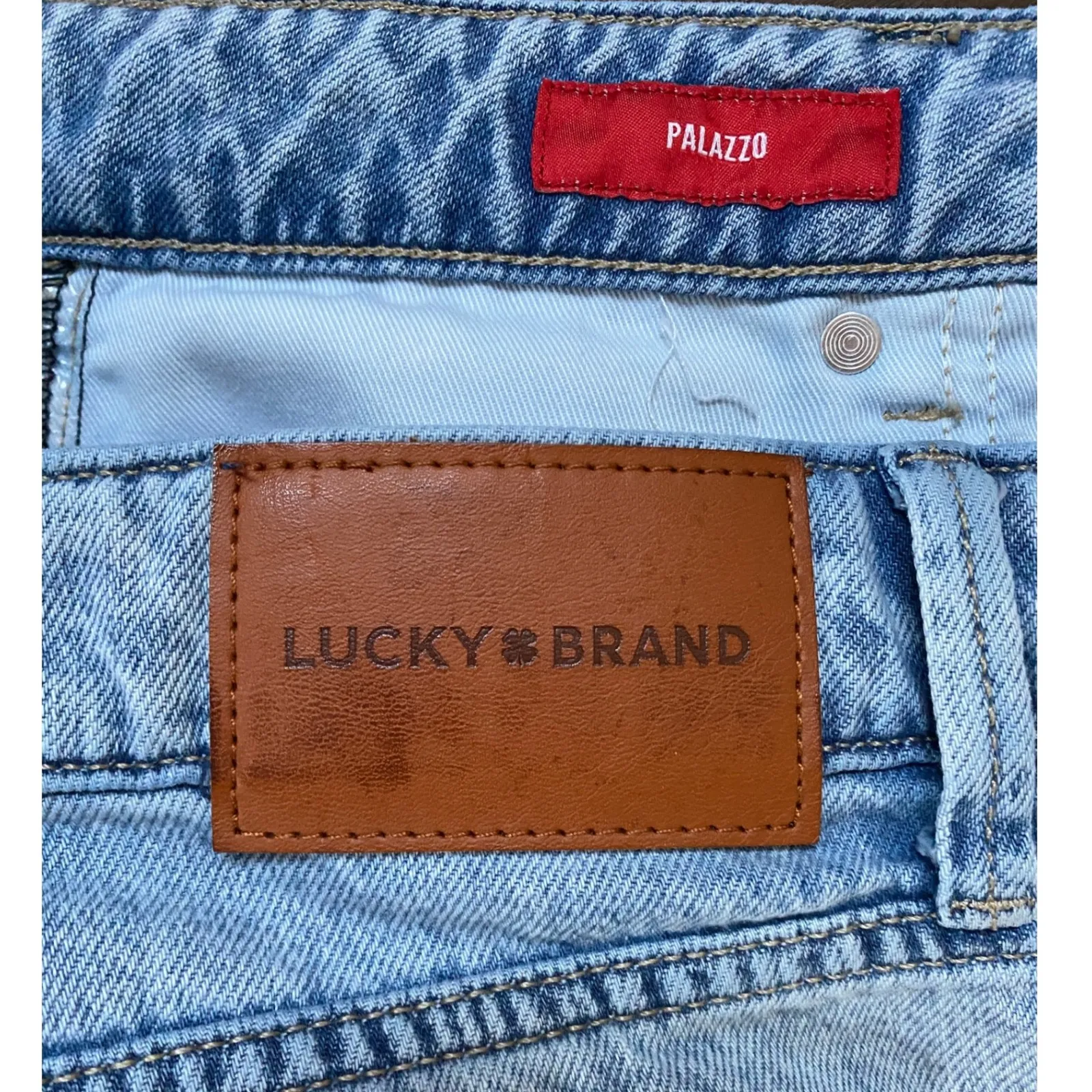 Lucky Brand Palazzo/Culotte Jeans Women's Light Wash Wide‑Leg Denim 10/30 EUC - Image 12