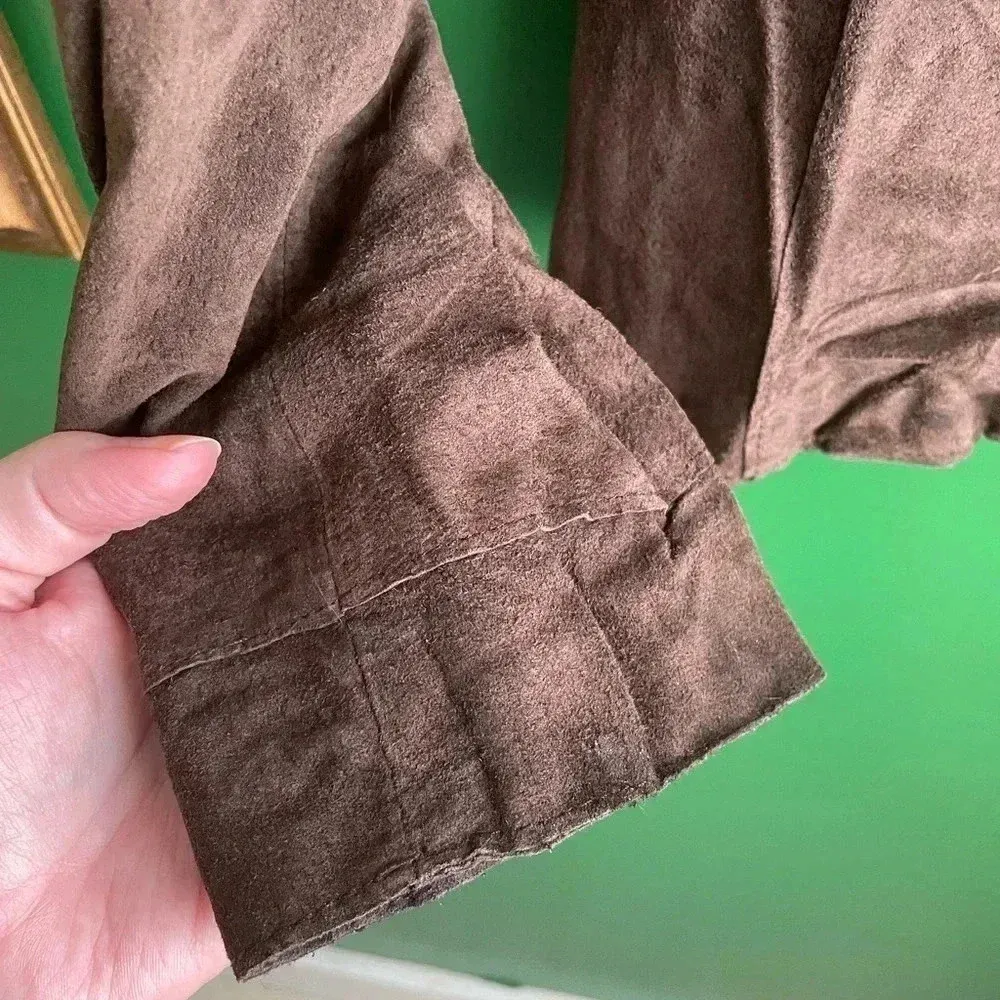 Chicos Suede Leather Jacket‎ Brown Leather Size 1 (8) EUC! CLEARANCE!!! - Image 3