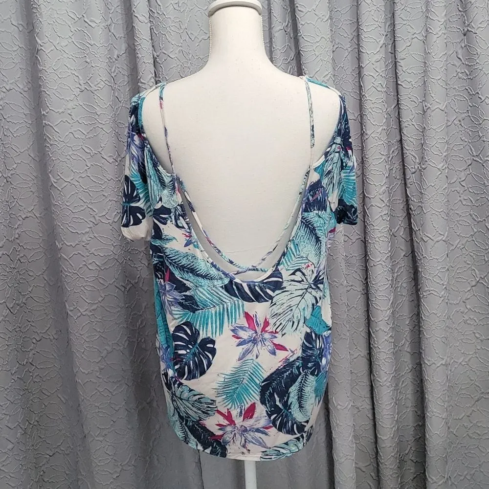 Vintage Y2K | MUDD | Palm Print Top with Front Tie |  Size: L - Image 3