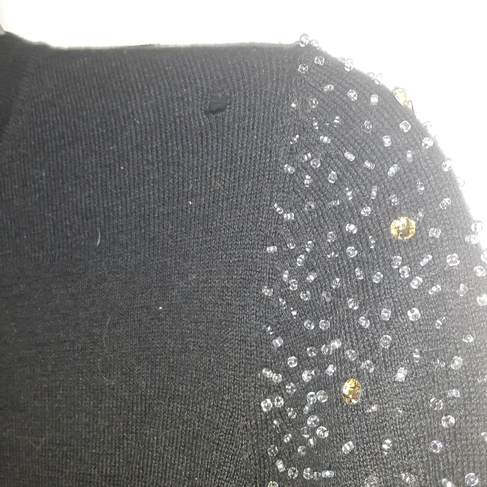 LOFT Black Rhinestone Sweater M - Image 4