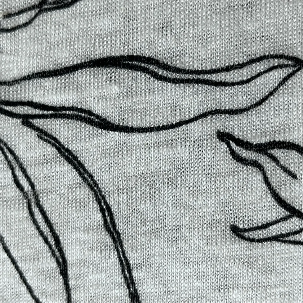 Cynthia Rowley Floral Linen Tunic Top Women’s XL White Black Boho Coastal Fairy - Image 9