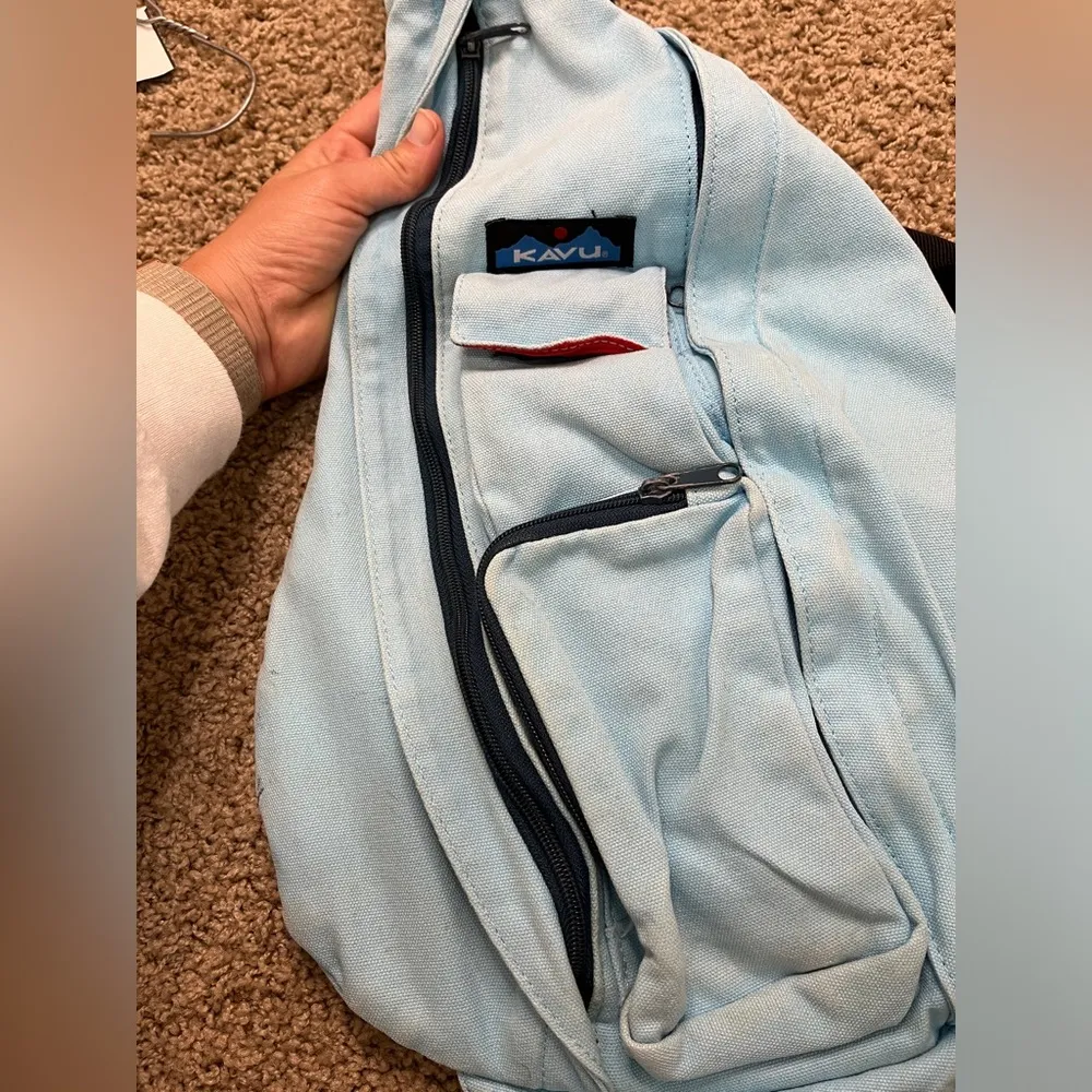 Kavu Rope Sling Bag Light Blue Crossbody Outdoor Hiking Bag - Image 3