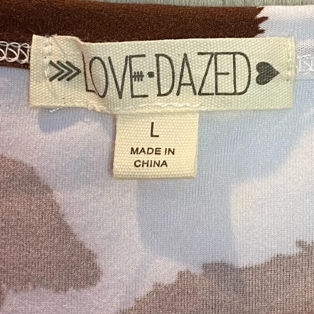 Love ❤️ Dazed Cow Print Top Brown Size L - Image 2