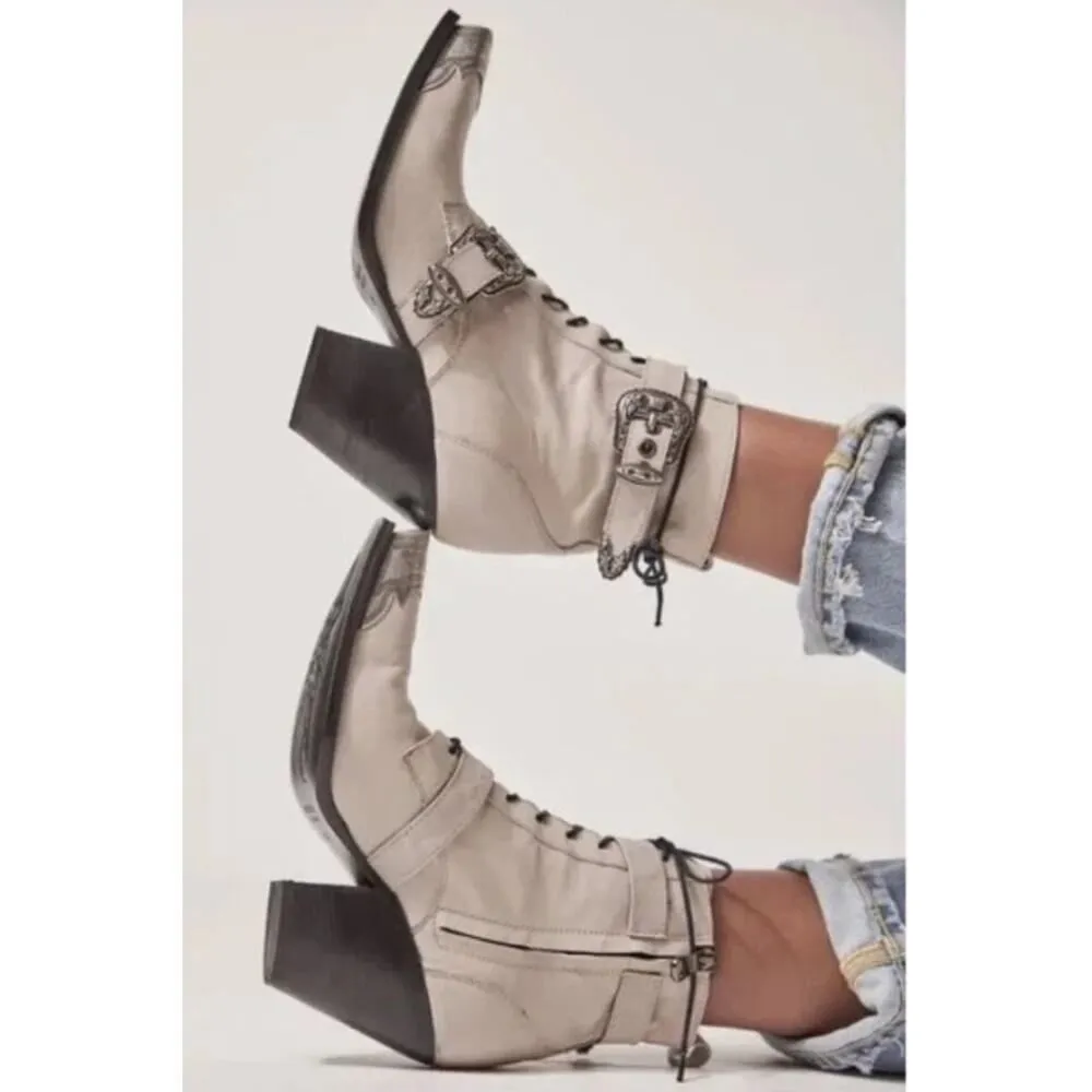 NWT Free People Briar Buckle Lace Up Boots Sz. 36 (US 6) - Image 2