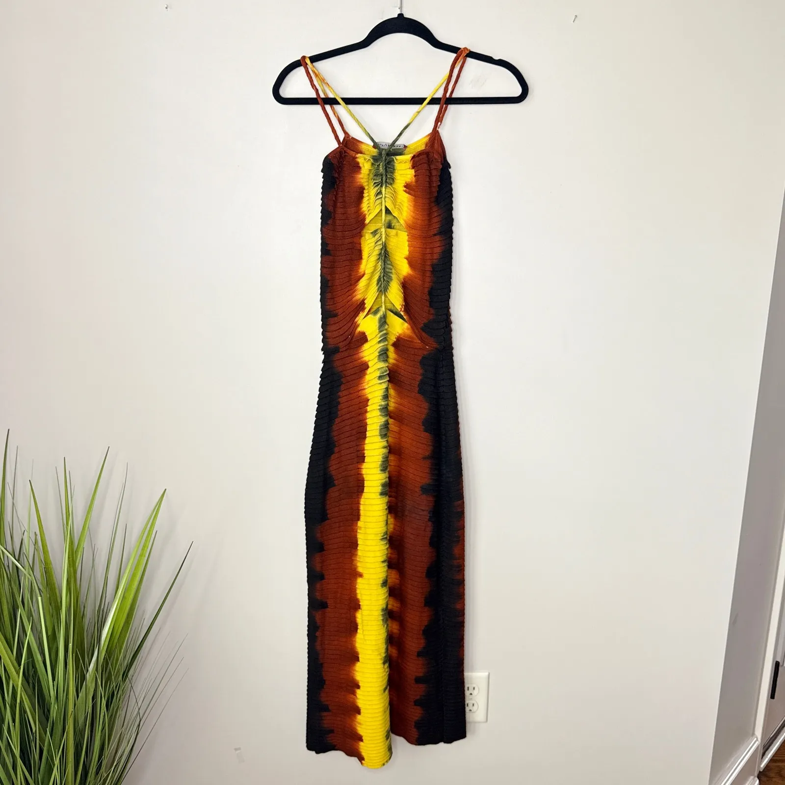 ALTUZARRA Suberi Tie-Dye‎ Pintuck Cutout Dress Size XS MSRP $2,995 Maxi Strappy - Image 4