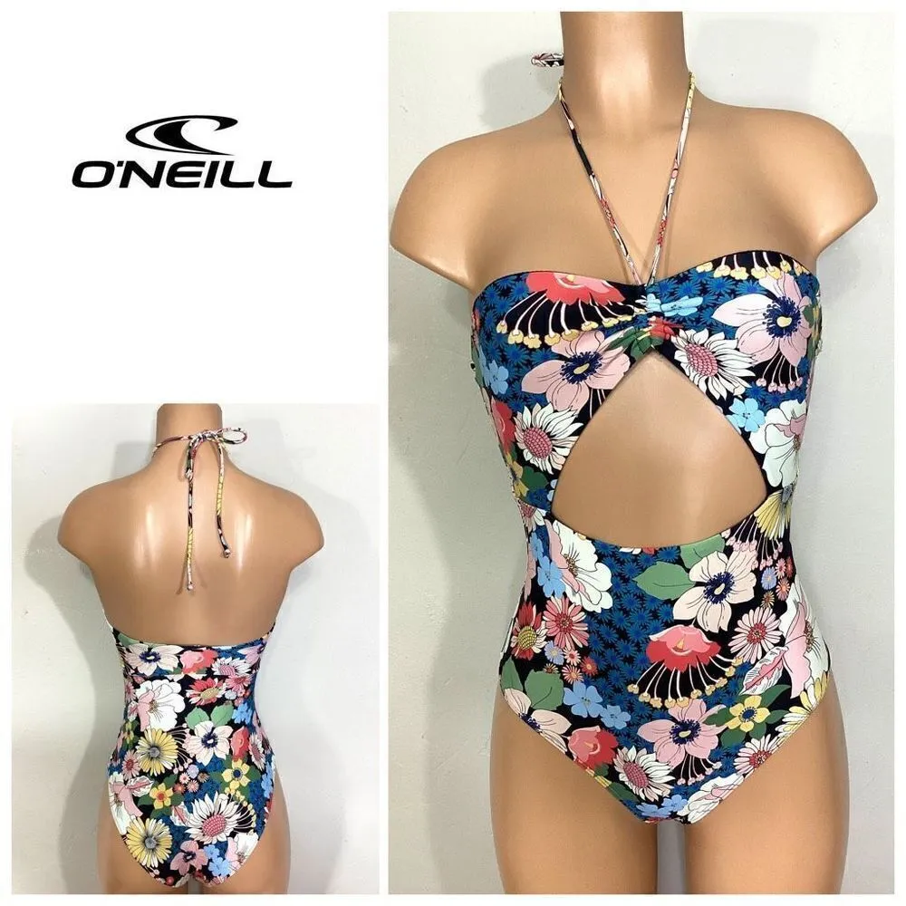 New. O’Neill floral one piece. Small. Retails $99 Blue Size XS - Image 3