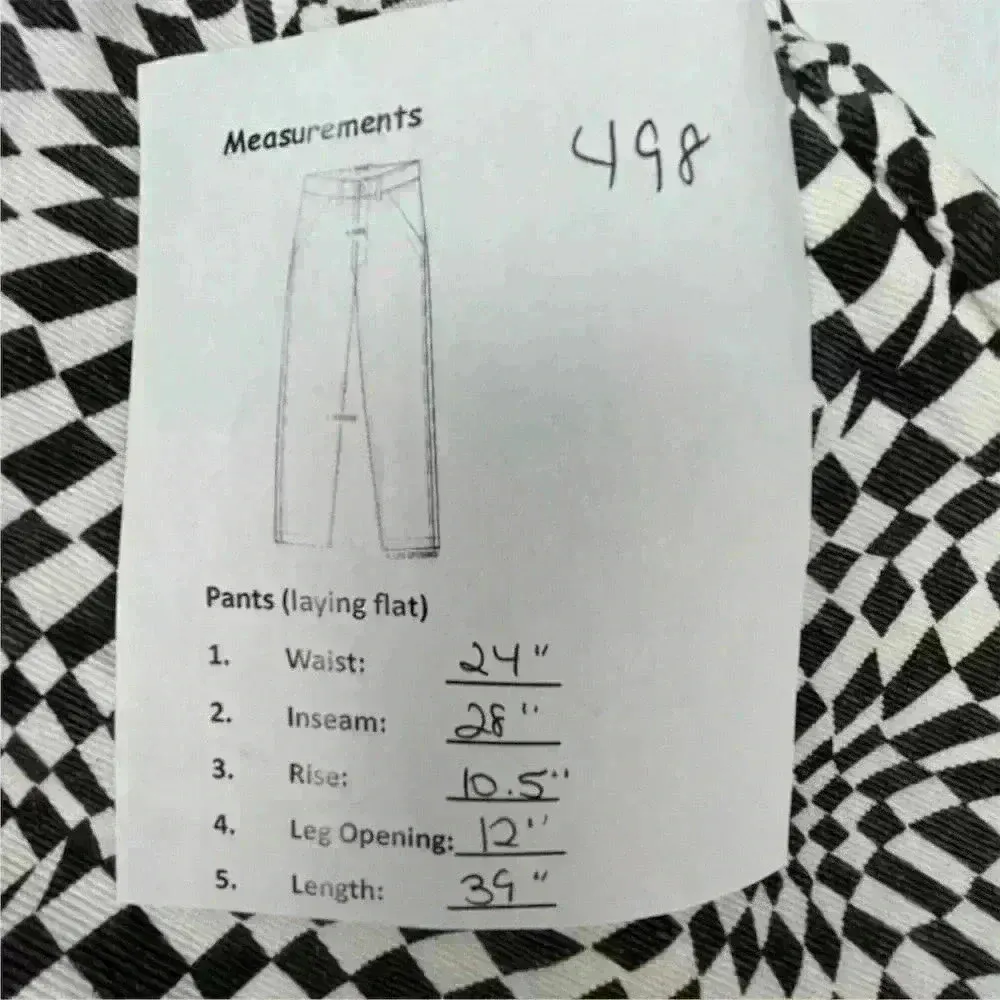 Princess Polly Women's Flared Checkerboard Pants Size 0 Black and White - Image 12