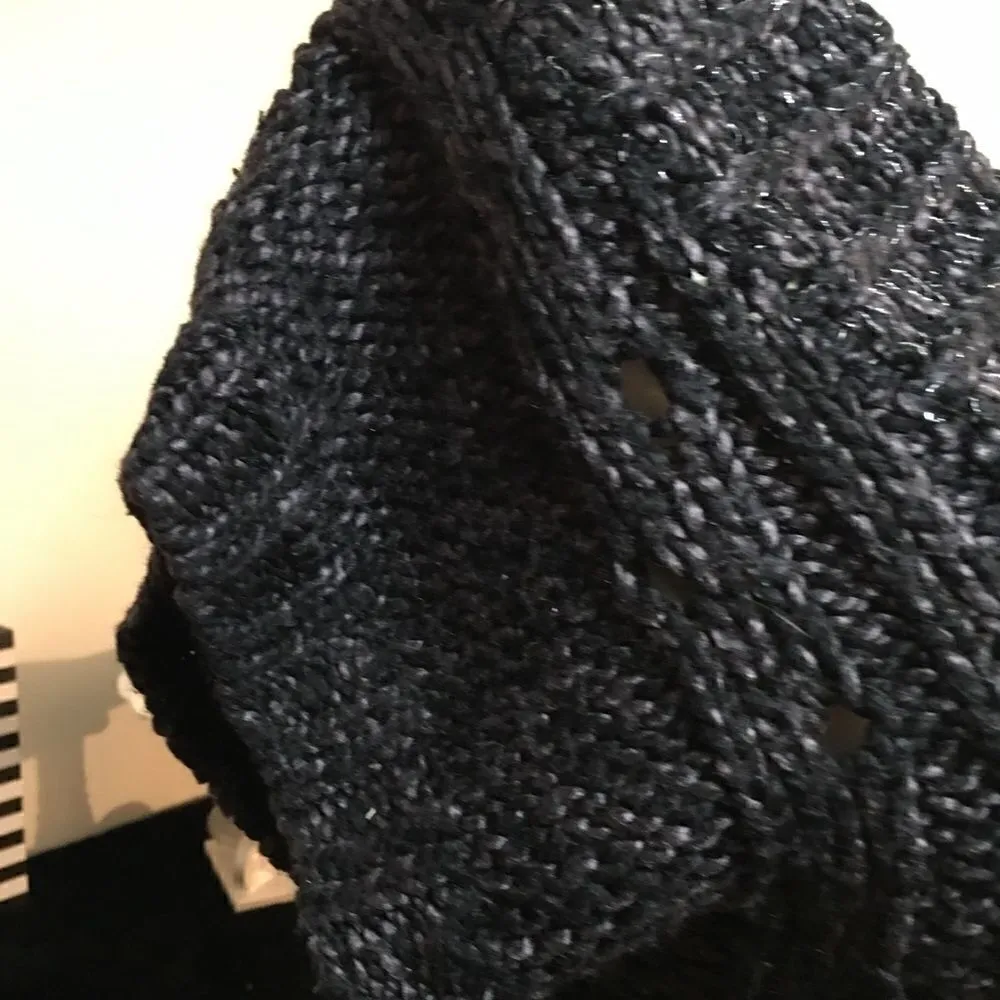 Mudd black silver glitter short sleeve sweater - Image 4