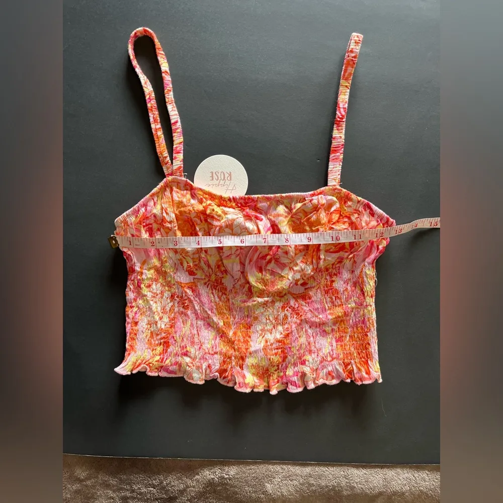 HIPPIE ROSE Tuti Fruiti Ruched Floral Tank Top Women’s Sz Small NWT - Image 7