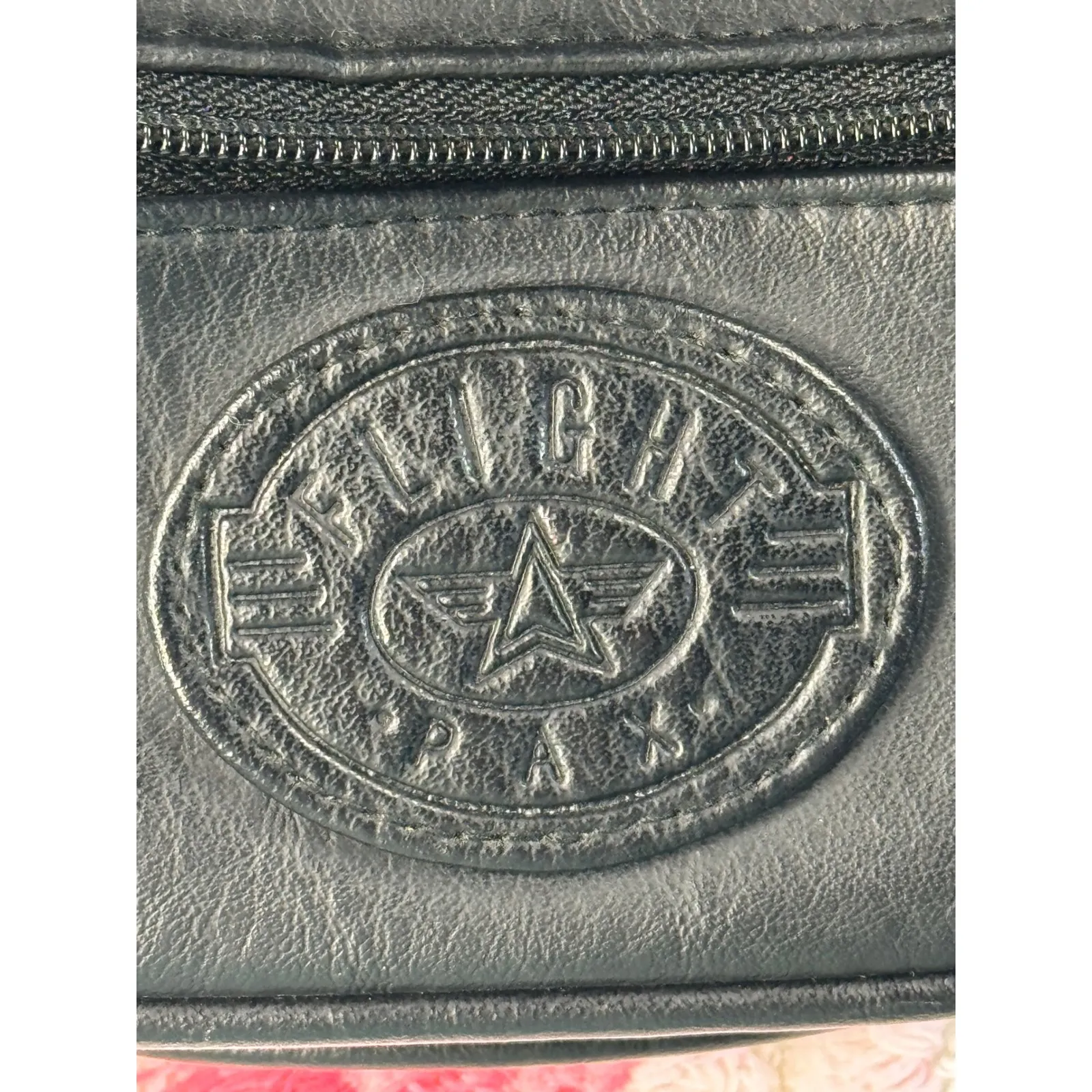 Black Faux Leather Flight Pax Fanny Pack Waist Bag Unisex Adjustable Strap - Image 3