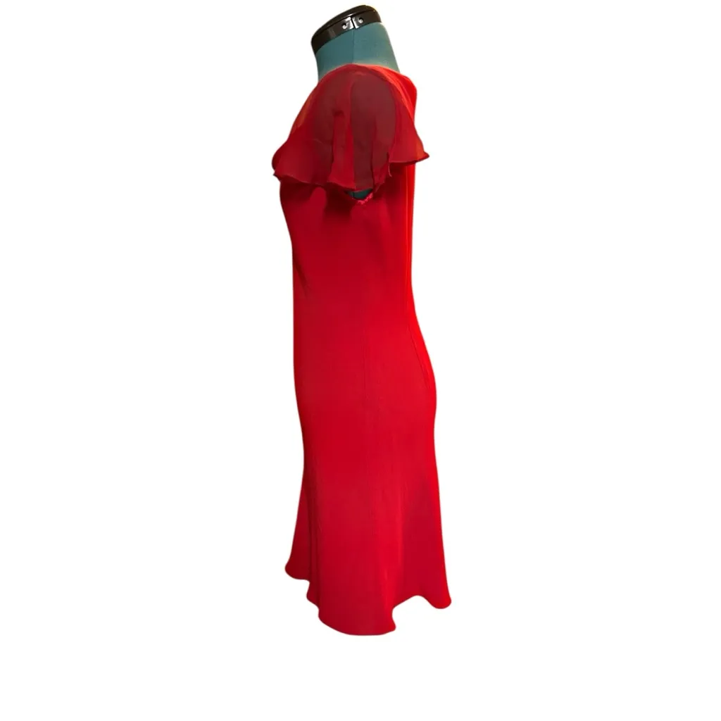 NWT Silk Trim Dress Jones New York Red 1990s Size 6 Sheath - Image 3