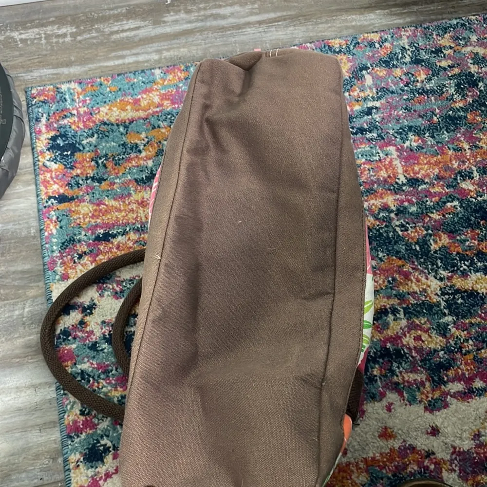 POTTERY BARN TEEN JET SET TROPICAL BEACH TOTE BAG Brown - Image 6