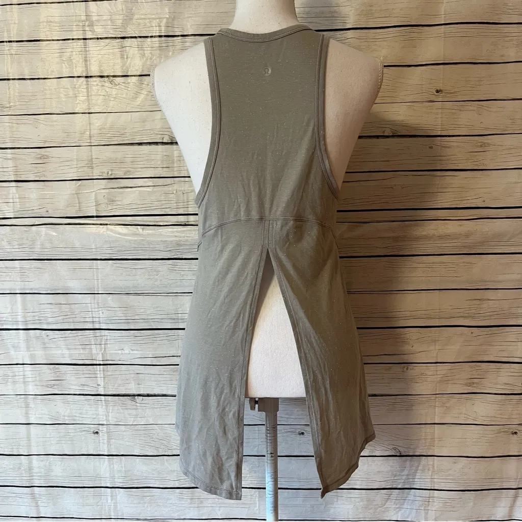 Lululemon Goal Up Split Back Tie Tank Top Dark Chrome White 4 - Image 10