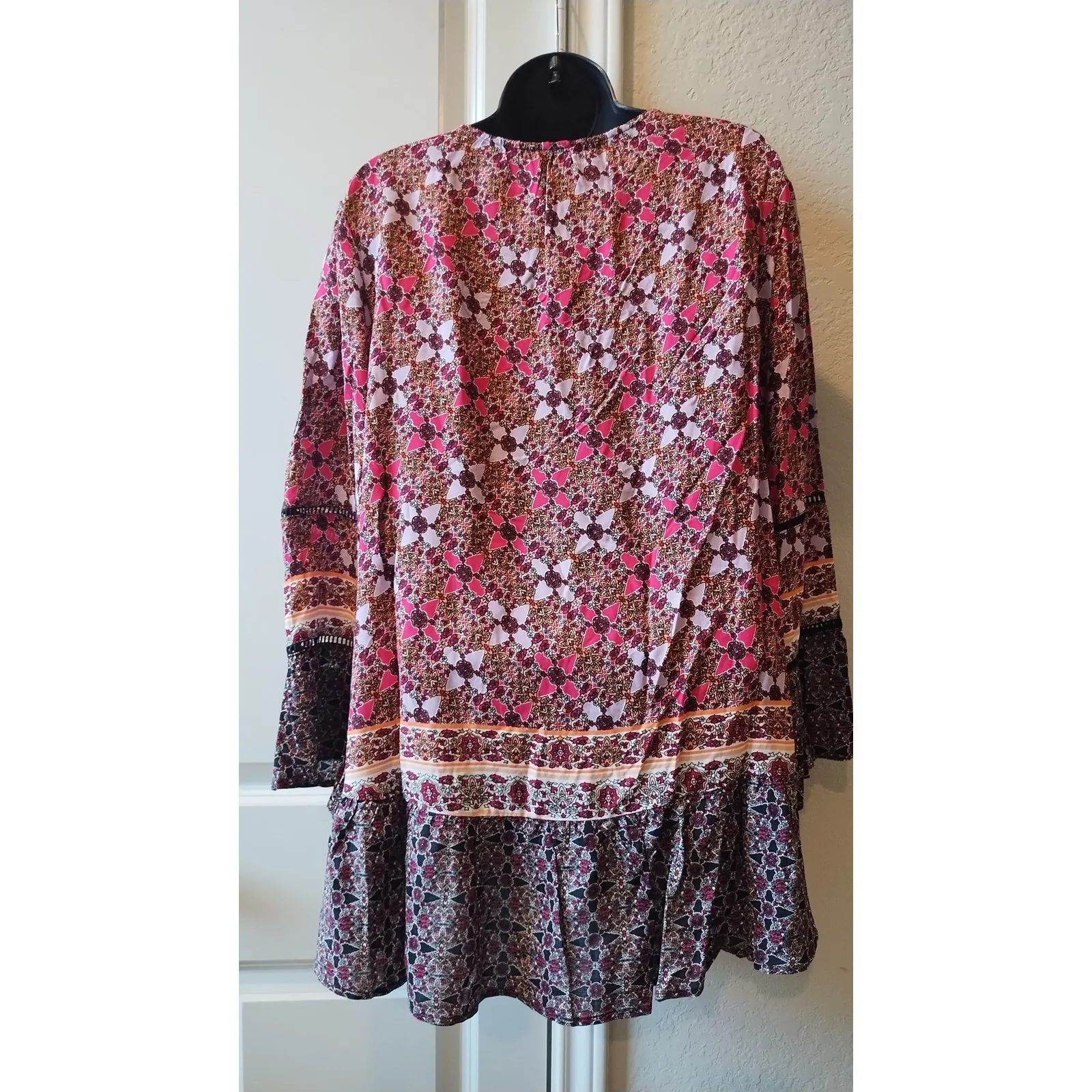 Est. 1946 Pink Paisley Blouse Womens Size XL Floral 3/4 Sleeve Top Tunic - Image 5