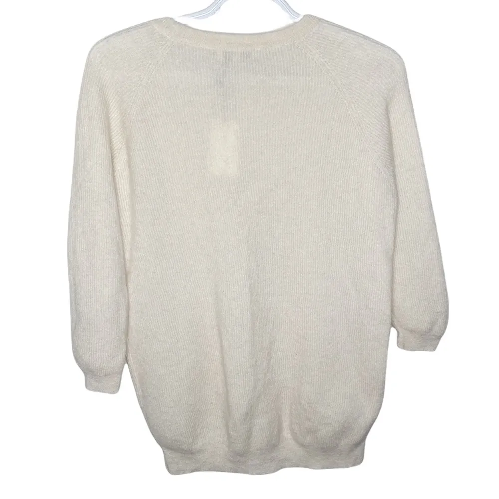 Samuji Maeve alpaca mohair born sweater Mokka in Ecru size S - Image 3