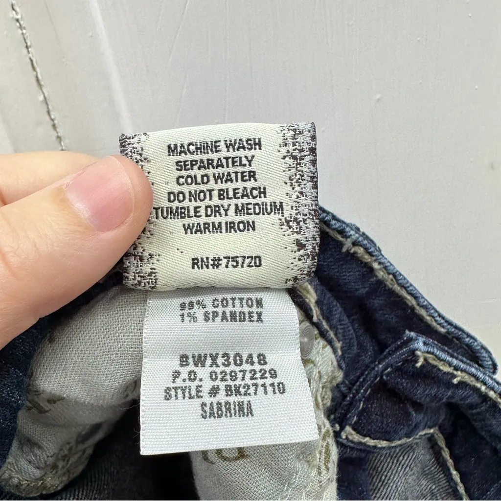 BKE Sabrina thick stitch distressed denim jean‎ shorts women's 27 bermuda - Image 5