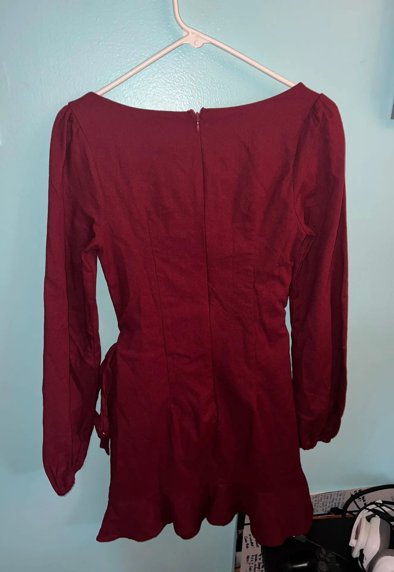 Burgundy Wrap Dress - Image 2