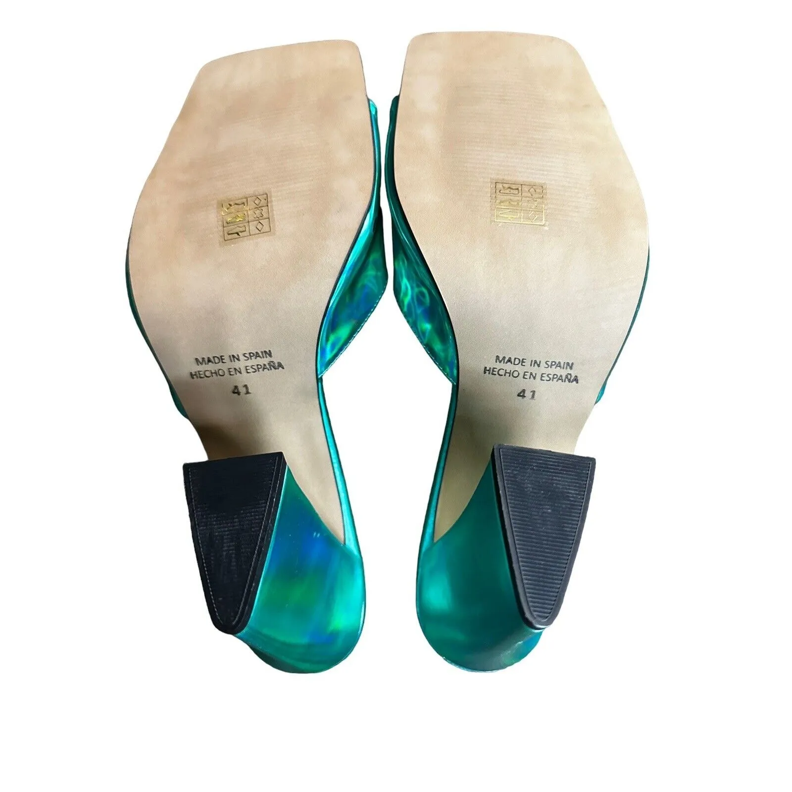 INTENTIONALLY BLANK x REVOLVE Metallic Jackson Mule in Teal Size 41 Green - Image 11