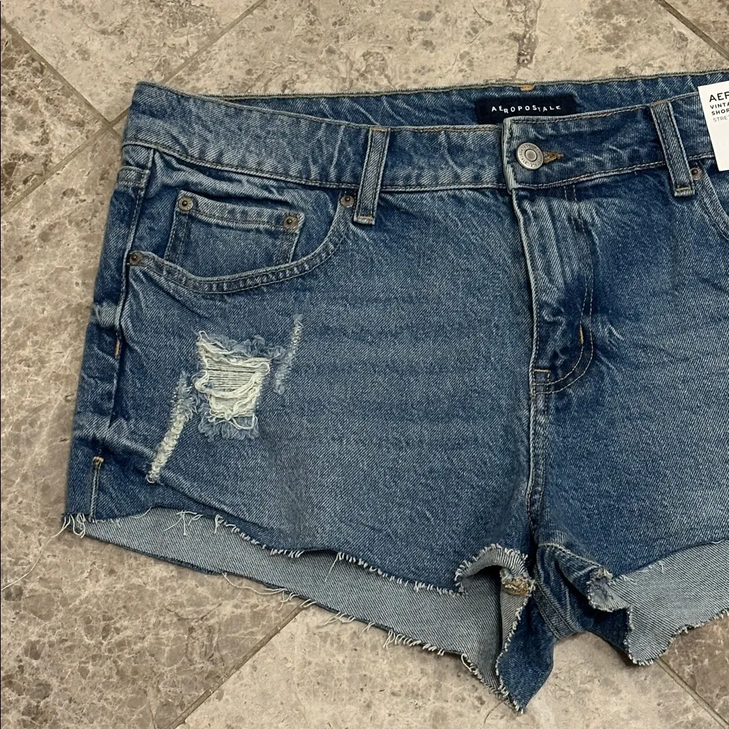 Vintage Low-Rise Jean Shorty Shorts 2.5” NEW Aeropostale Stretch Size 16 - Image 3