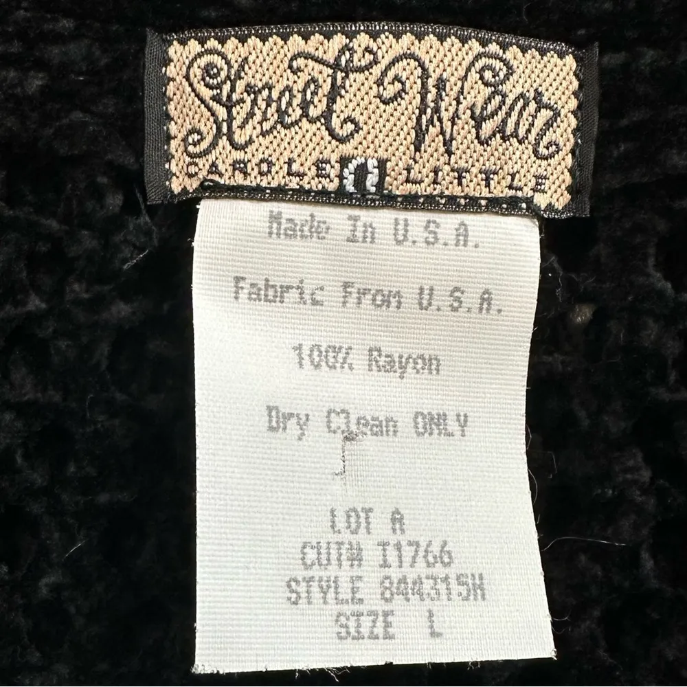 Street Wear Carole Little Black Open Knit Front Tie Vest, Sz Large - Image 9